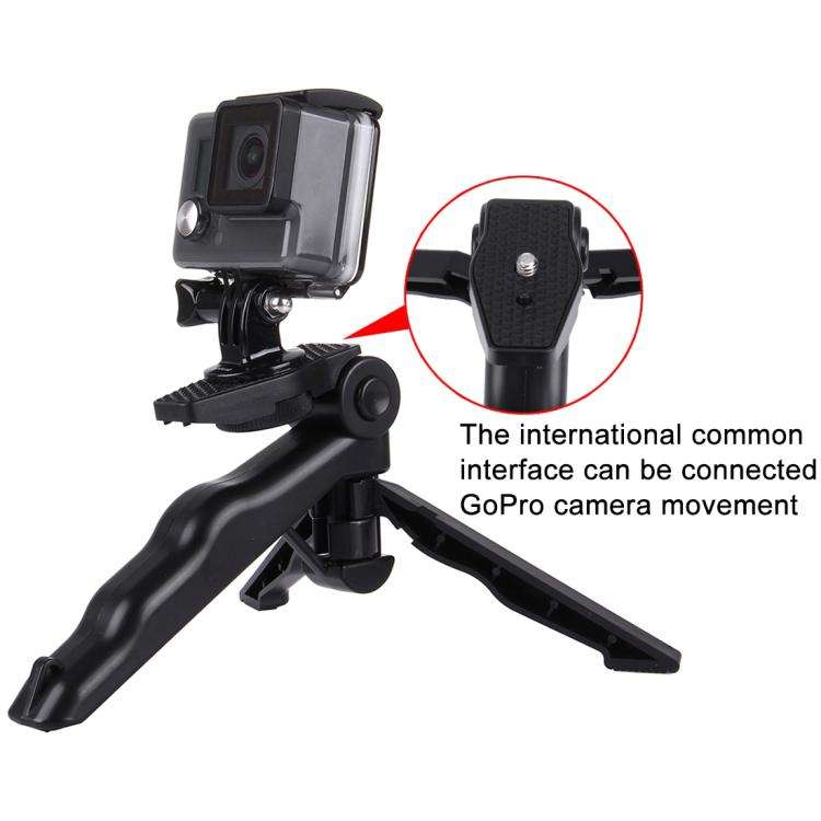 PULUZ Grip Folding Tripod Mount with Adapter & Screws for DJI, Insta360, GoPro and Other Action C...
