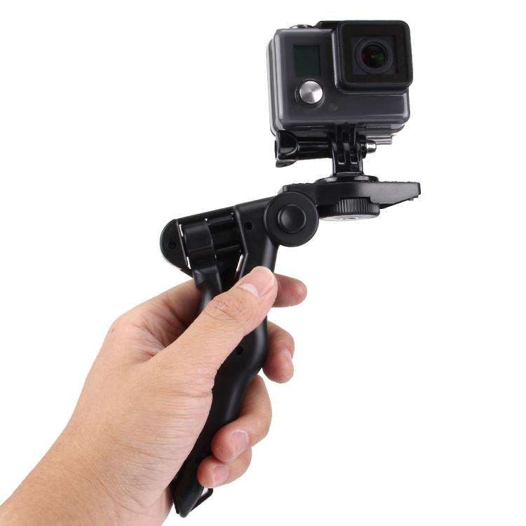 PULUZ Grip Folding Tripod Mount with Adapter & Screws for DJI, Insta360, GoPro and Other Action C...