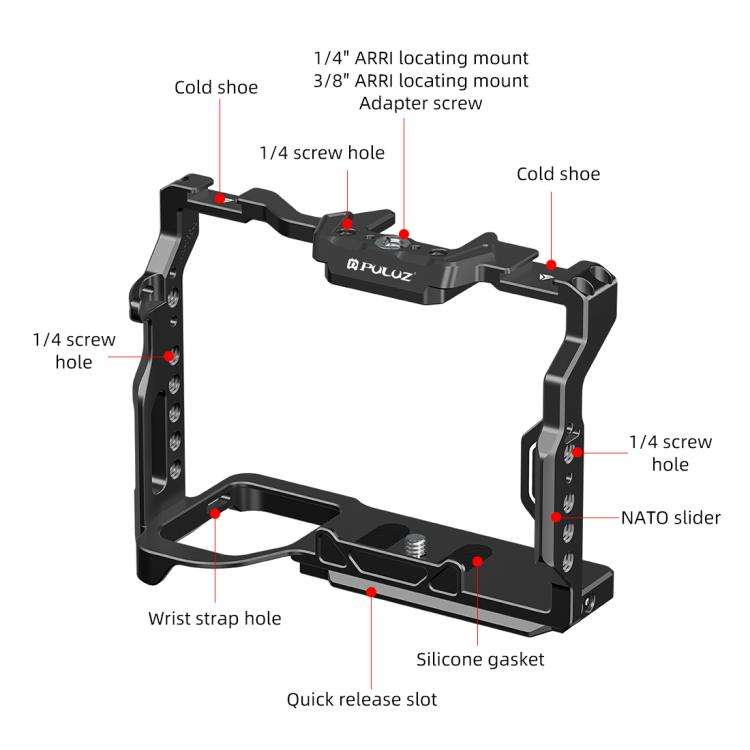 PULUZ Metal Camera Cage Stabilizer Rig for Sony A7 IV / ILCE-7M4 / A7M4 / A7M3 / A7R3  / A7R III ...
