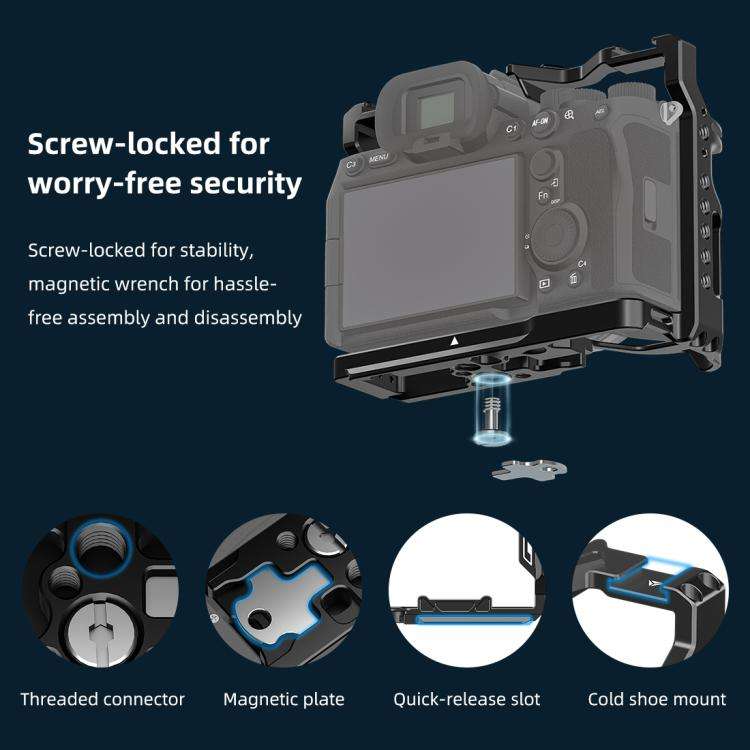PULUZ Metal Camera Cage Stabilizer Rig for Sony A7 IV / ILCE-7M4 / A7M4 / A7M3 / A7R3  / A7R III ...