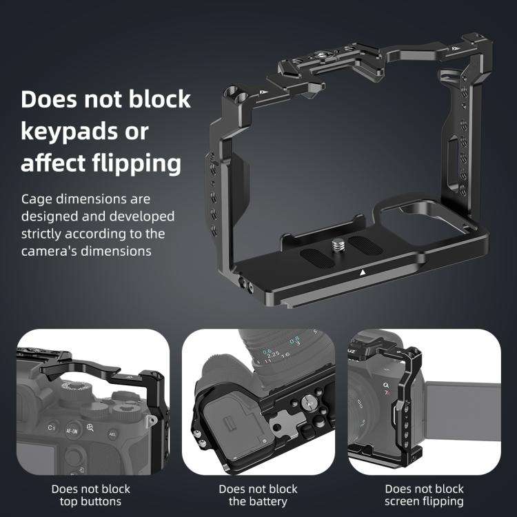 PULUZ Metal Camera Cage Stabilizer Rig for Sony A7 IV / ILCE-7M4 / A7M4 / A7M3 / A7R3  / A7R III ...