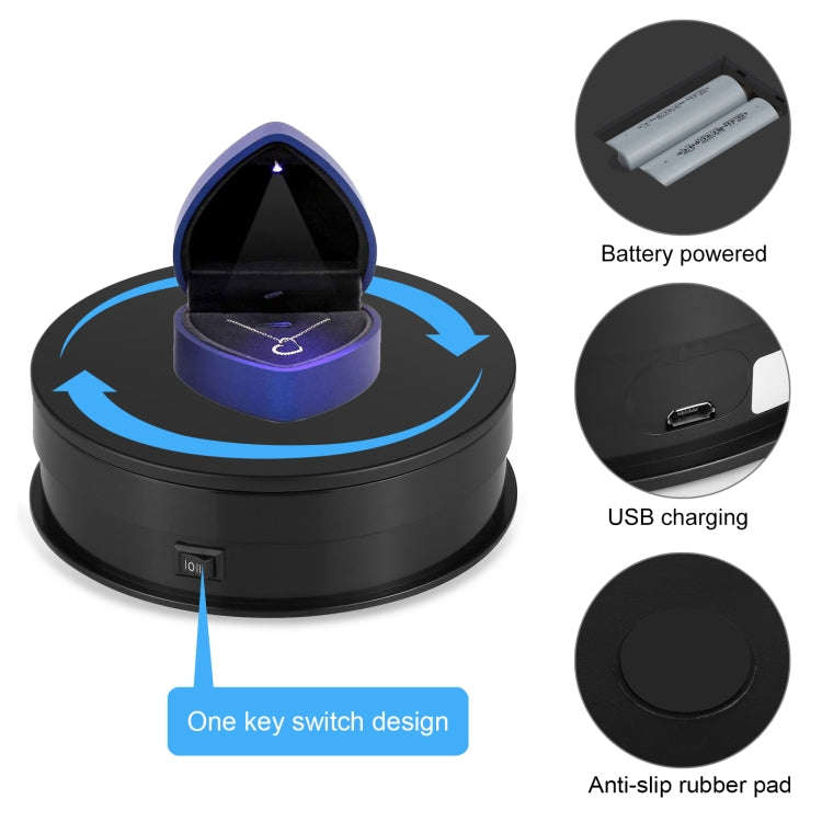 PULUZ 15cm Adjusting Speed Rotating Turntable Display Stand, Load: 3kg, 15cm Load 3kg Black, 15cm...
