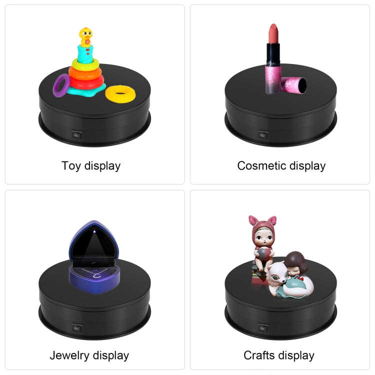 PULUZ 15cm Adjusting Speed Rotating Turntable Display Stand, Load: 3kg, 15cm Load 3kg Black, 15cm...