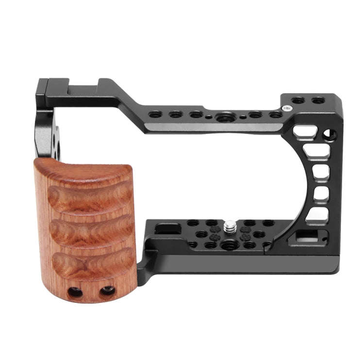 For Sony A6400 / A6300 / A6100 / 6000 PULUZ Wood Handle Metal Camera Cage Stabilizer Rig, For Son...