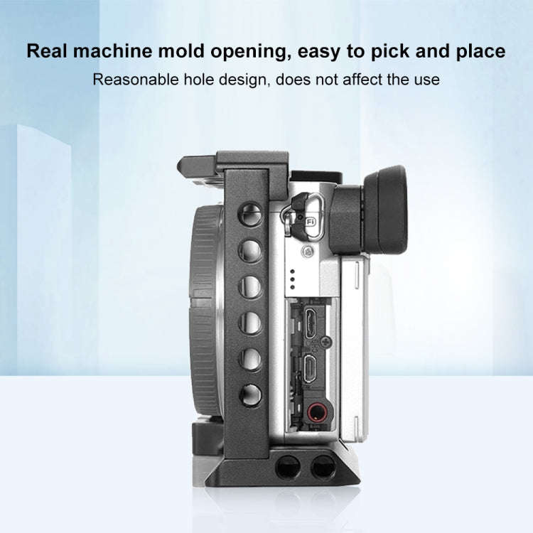 For Sony A6400 / A6300 / A6100 / 6000 PULUZ Wood Handle Metal Camera Cage Stabilizer Rig, For Son...
