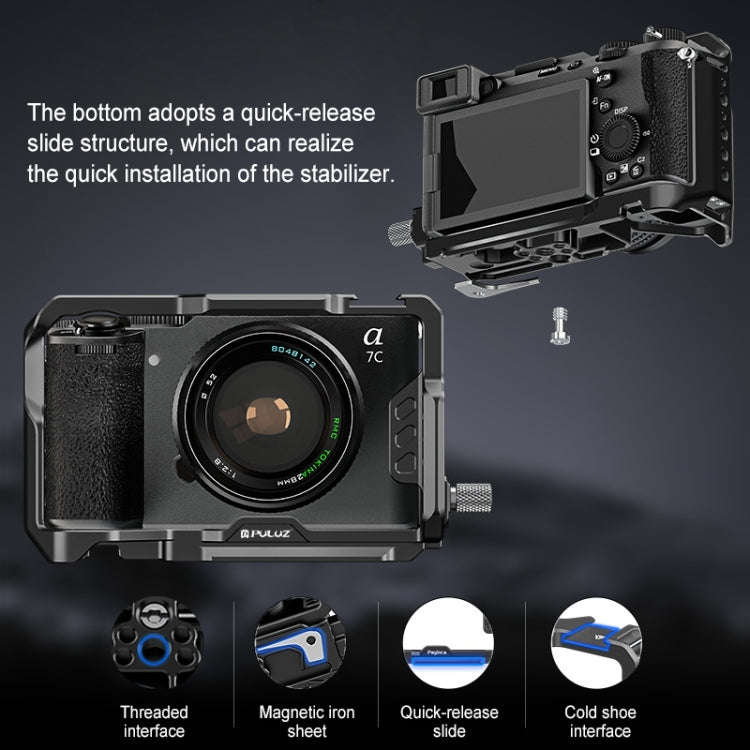 For Sony ILCE-A7CM2 / Alpha 7C II / Alpha 7CR PULUZ Metal Camera Cage Stabilizer Rig, For Sony IL...