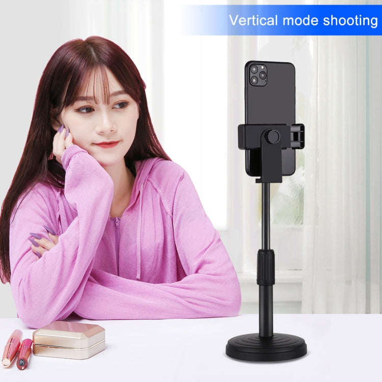 PULUZ Round Base Desktop Holder Mount with Phone Clamp, Adjustable Height: 15.5cm-25.5cm, Desktop...
