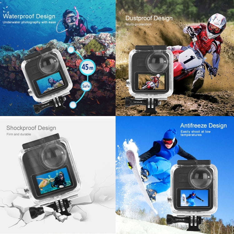 PULUZ 45m Underwater Waterproof Housing Diving Case for GoPro MAX, with Buckle Basic Mount & Scre...