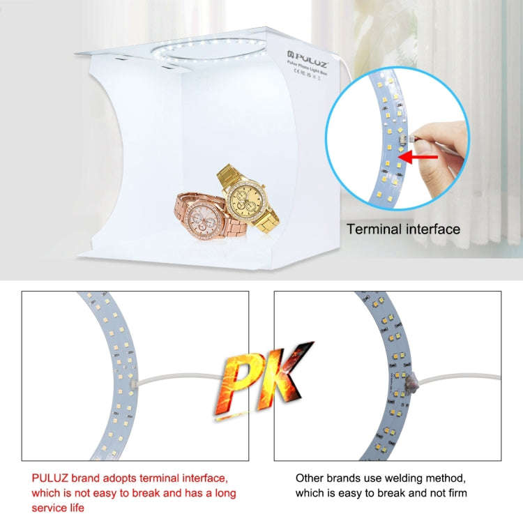 PULUZ 23cm Ring LED Panel Folding Portable Light Photo Lighting Studio Shooting Tent Box Kit with...