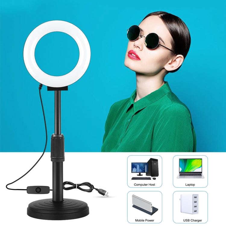 PULUZ 4.7 inch 12cm Curved Surface USB White Light LED Ring Selfie Beauty Vlogging Photography Vi...
