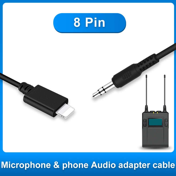 PULUZ 3.5mm TRRS Male to 8 Pin Male Live Microphone Audio Adapter Spring Coiled Cable for iPhone,...