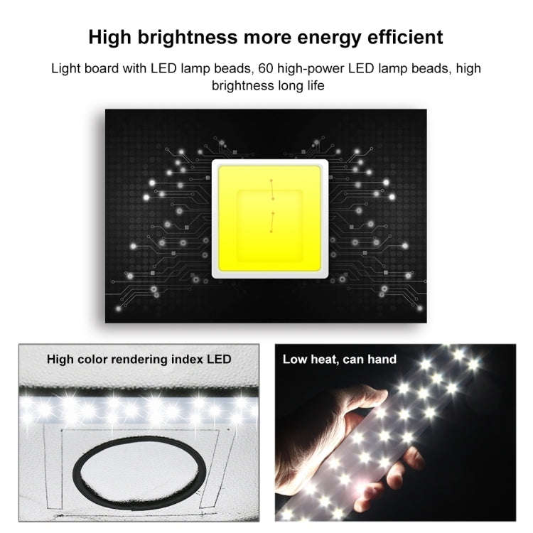 PULUZ 30W 1690LM 60 LEDs SMD 5730 5500K Aluminum Base Light Panel for 60cm Studio Tent, 30W Light...