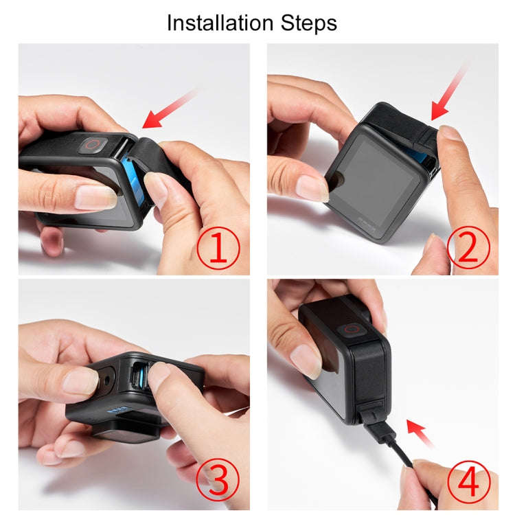 PULUZ POM Plastic Battery Side Interface Cover for GoPro MISSION 1 / 1 PRO / HERO13 Black /12 Bla...
