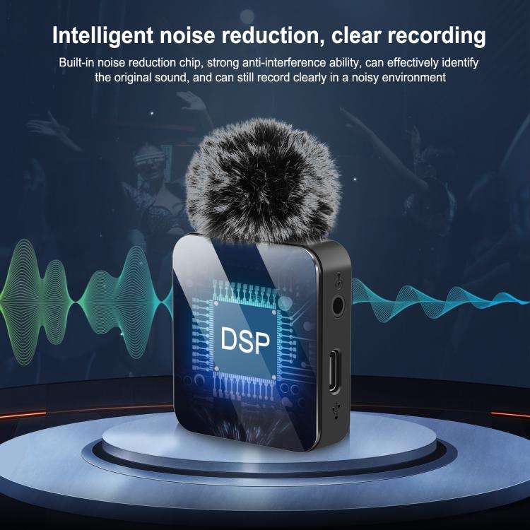 PULUZ Wireless Lavalier Microphone for Type-C Phone, Type-C Receiver and Dual Microphones, Type-C...