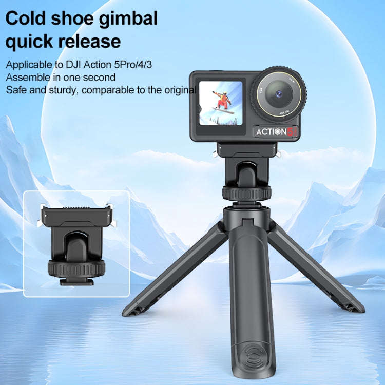For DJI Osmo Action 5 Pro / 4 / 3 PULUZ Cold Shoe Gimbal Quick Release Base Adapter, For DJI Osmo...