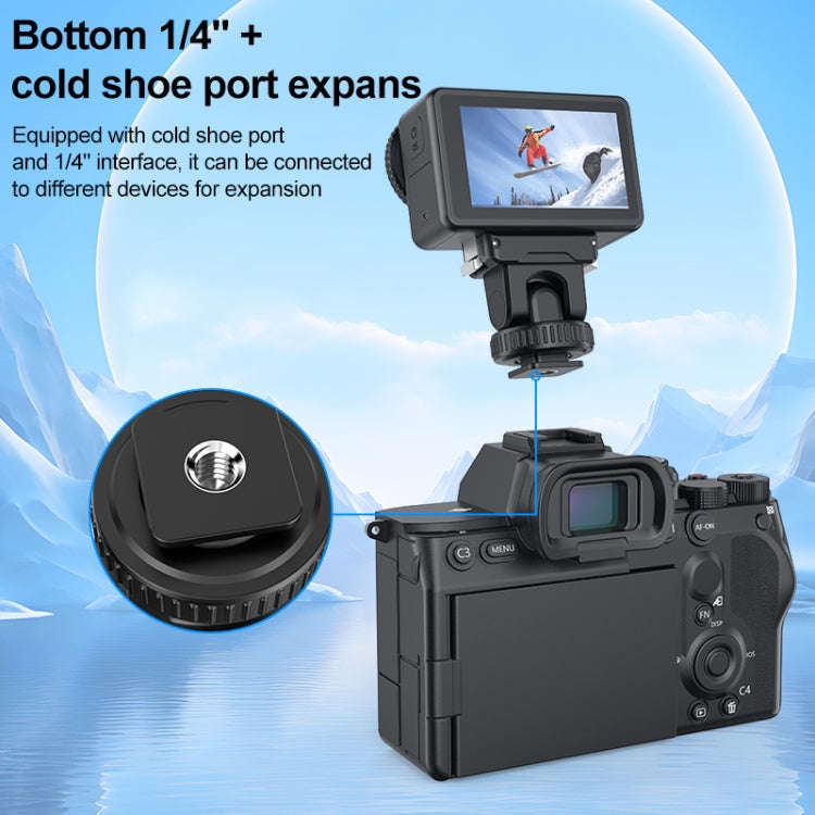 For DJI Osmo Action 5 Pro / 4 / 3 PULUZ Cold Shoe Gimbal Quick Release Base Adapter, For DJI Osmo...