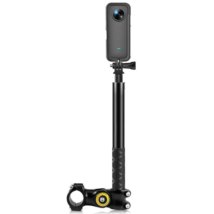 PULUZ Motorcycle Bicycle Handlebar Fixture Mount Camera Bracket Adapter with Monopod Stand, Motor...