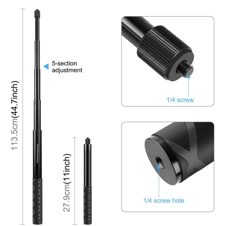 PULUZ Motorcycle Bicycle Handlebar Fixture Mount Camera Bracket Adapter with Monopod Stand, Motor...