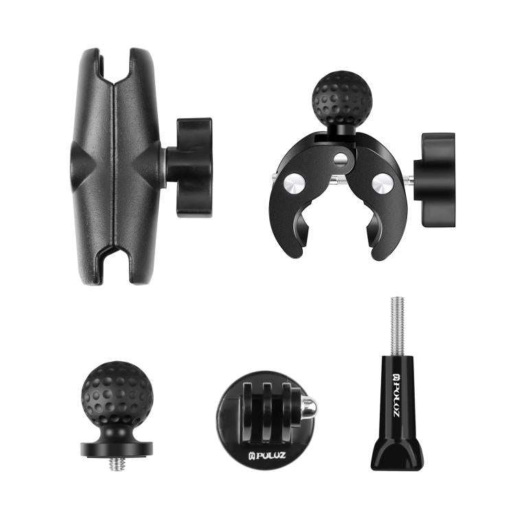 PULUZ Motorcycle Crab Clamp Handlebar Fixed Mount Holder for DJI, Insta360, GoPro and Other Actio...
