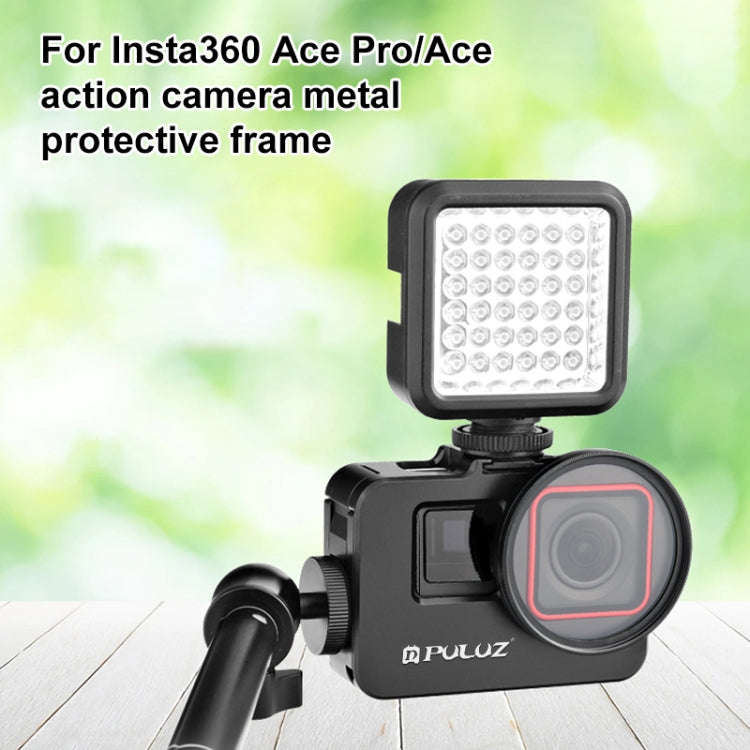 For Insta360 Ace Pro / Ace PULUZ Metal Rabbit Cage Adapter Frame with 52mm UV Filter & Adapter Ri...