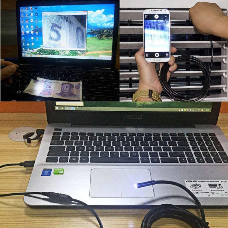 Waterproof Micro USB Endoscope Snake Tube Inspection Camera with 6 LED for OTG Android Phone, Len...