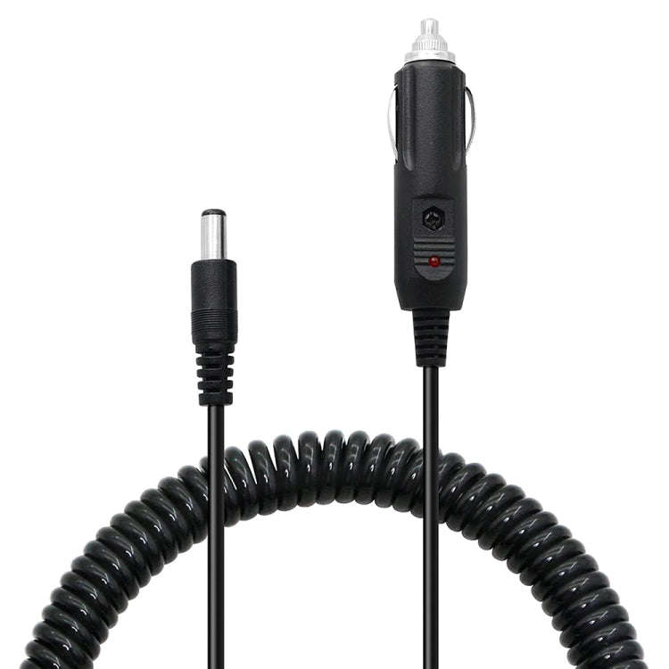 2A 5.5 x 2.1mm DC Power Supply Adapter Plug Coiled Cable Car Charger, Length: 40-140cm, 5.5 x 2.1mm