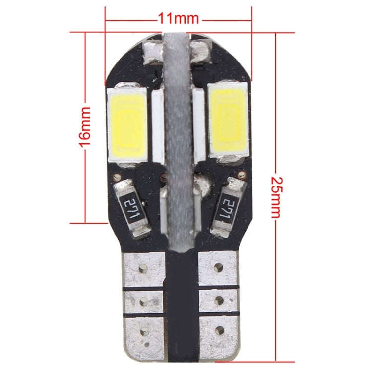 10 PCS T10 4W 280LM White Light 8 LED SMD 5630 Canbus Decode Car Clearance Lights Lamp, DC 12V, 4...