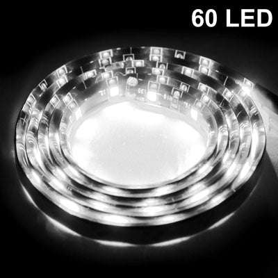 5 PCS 1.7W 60 LED 3528 SMD Waterproof Flexible Car Strip Light, DC 12V, Length: 1m, White Light, ...