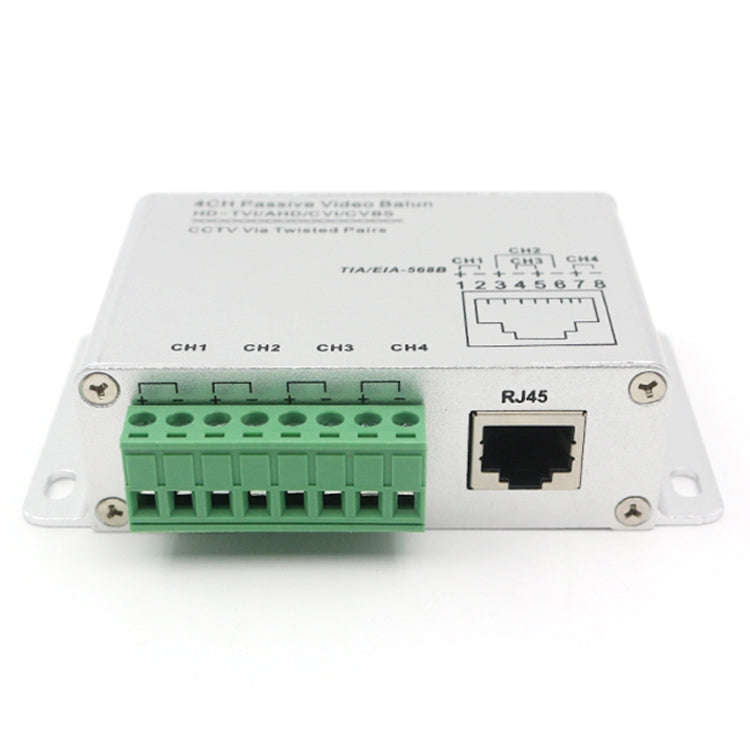 UTP 4 Channel Passive Video Balun Transceiver, X204A