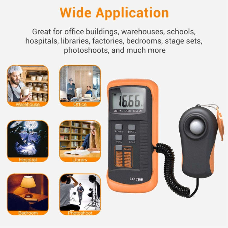 Digital Light Meter, Measuring Range: 0.1-200000 Lux, LX1330B
