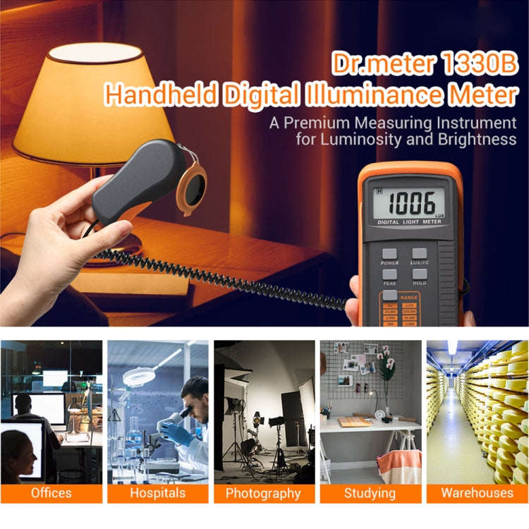 Digital Light Meter, Measuring Range: 0.1-200000 Lux, LX1330B