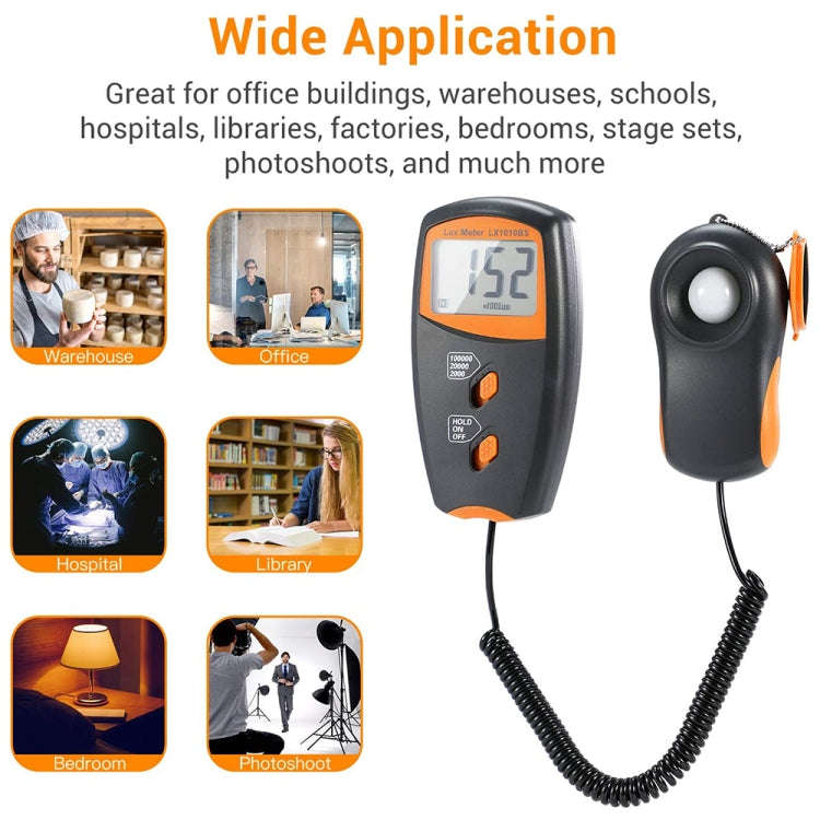 Digital Light Meter, Measuring Range: 1-100000 Lux, LX1010BS