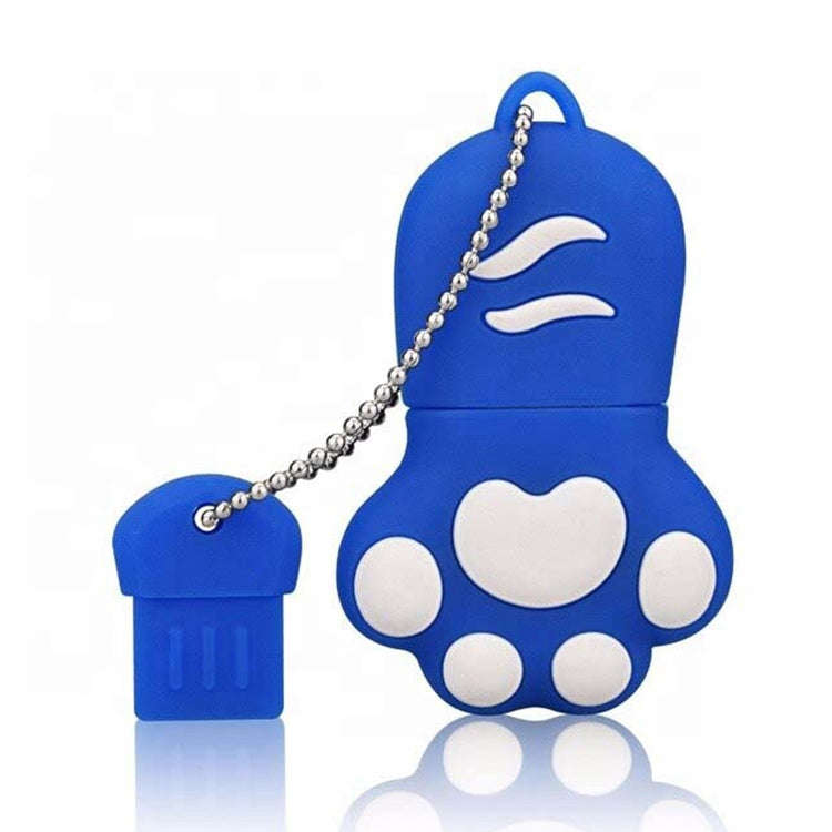 8GB Bear Paw Shaped Silicone USB 2.0 Flash Disk with Anti Dust Cup, 8GB (Blue)