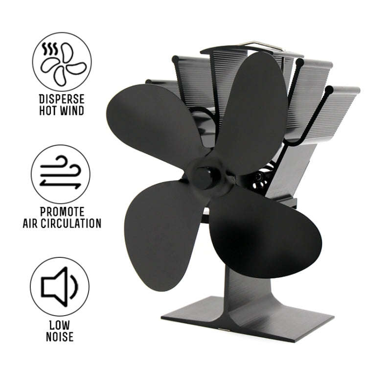 YL603 Eco-friendly Aluminum Alloy Heat Powered Stove Fan with 4 Blades for Wood / Gas / Pellet St...