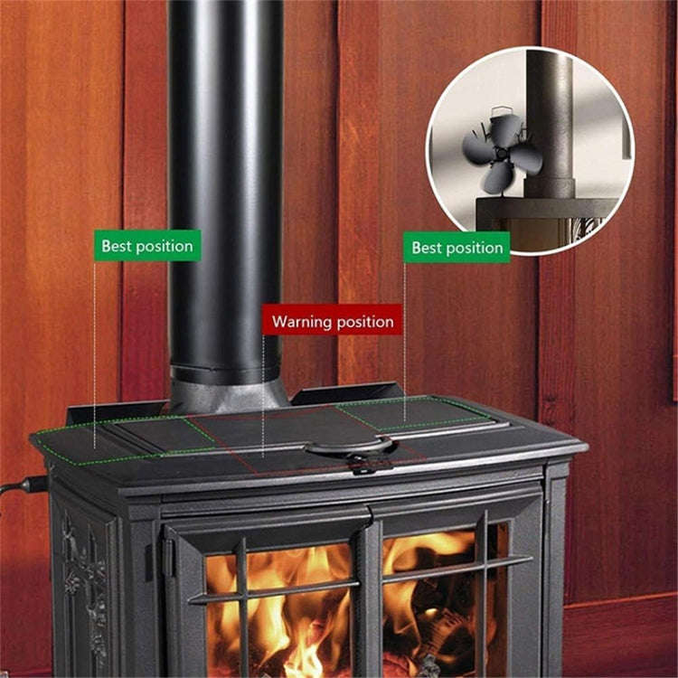 YL603 Eco-friendly Aluminum Alloy Heat Powered Stove Fan with 4 Blades for Wood / Gas / Pellet St...