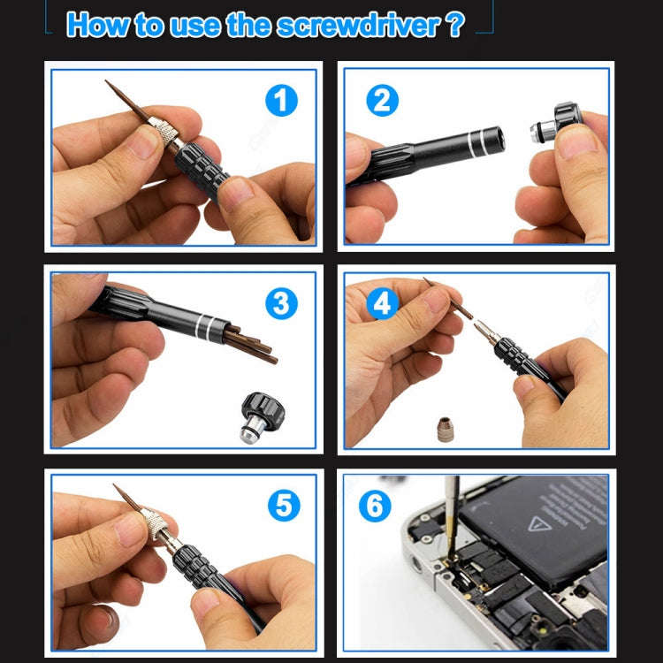5 in 1 Gold Series Screwdriver Sets (T5 / T6 / 1.2 / 1.5 / 0.8), 5 in 1