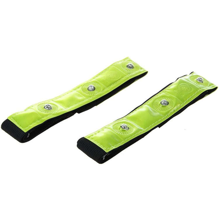 2 PCS 4 LED Lights Safety Run Reflective Arm / Leg Bands, 2PCS 4LED