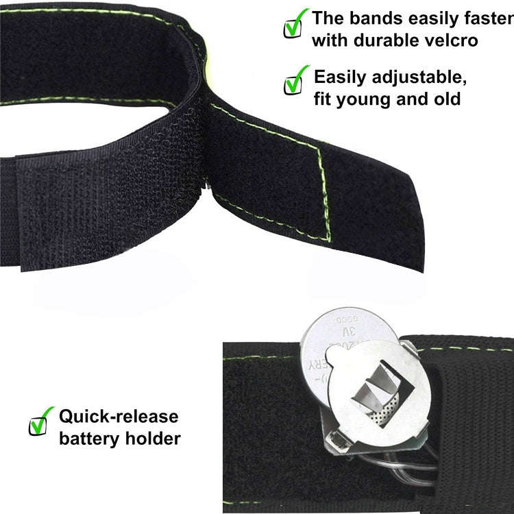 2 PCS 4 LED Lights Safety Run Reflective Arm / Leg Bands, 2PCS 4LED