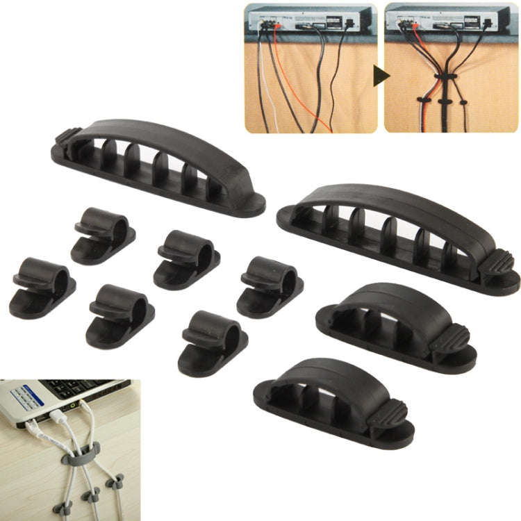 10 in 1 Plastic Flexible Cable Organizer for Electric Wire, CC-926, Random Color Delivery