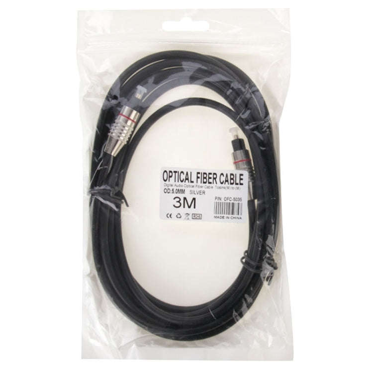 Digital Audio Optical Fiber Cable Toslink M to M, OD: 5.0mm, Length: 3m, 3m