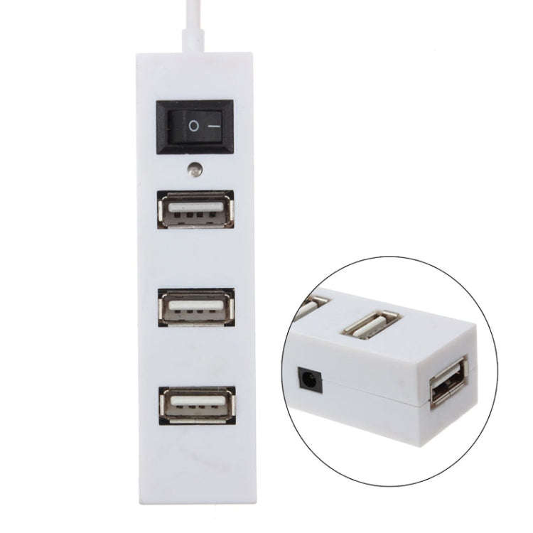 4 Ports USB HUB 2.0 USB Splitter Adapter with Switch, 4 Ports with Switch (White), 4 Ports with S...