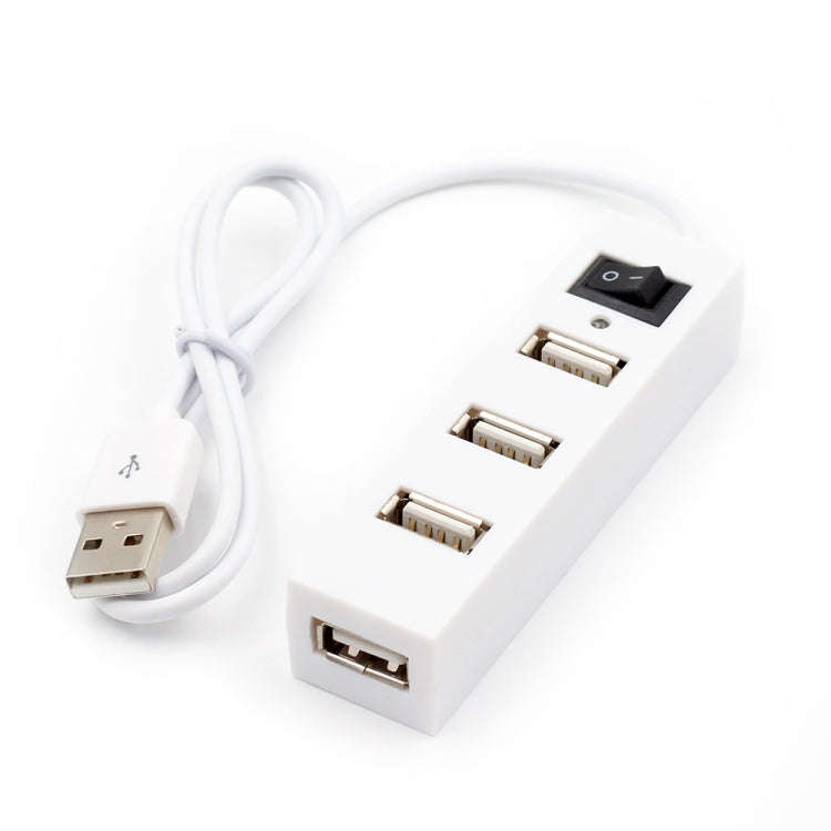 4 Ports USB HUB 2.0 USB Splitter Adapter with Switch, 4 Ports with Switch (White), 4 Ports with S...
