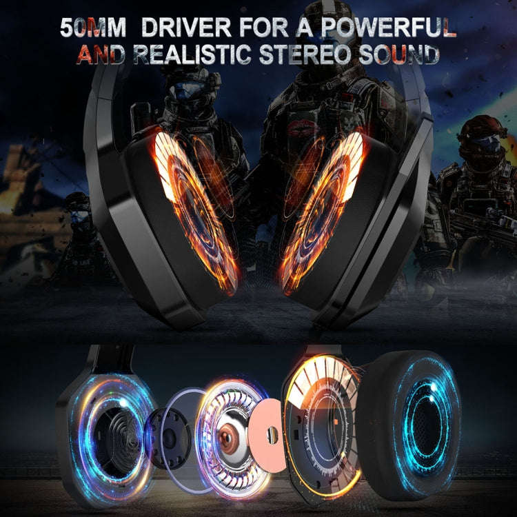 ONIKUMA K10 3.5mm Computer Games Wired Headset with RGB LED Light, K10