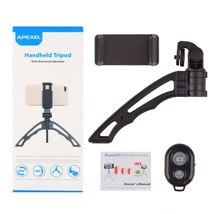 APEXEL Portable Handheld Lazy Live Broadcast Desktop Folding Universal Bluetooth Tripod Phone Hol...