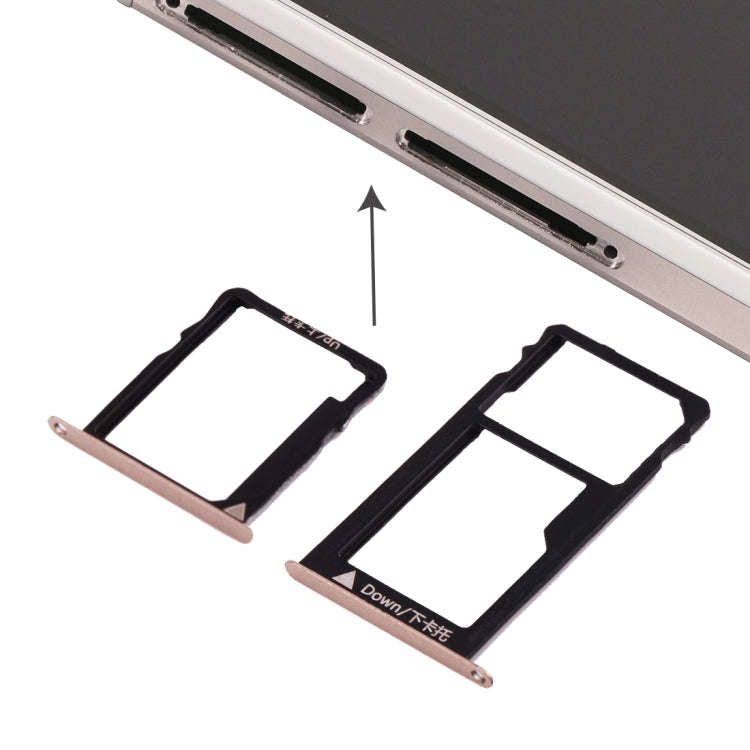 For Huawei Honor 5X / GR5 Micro SIM Card Tray + Nano SIM & Micro SD Card Tray, For Huawei 5X, For...