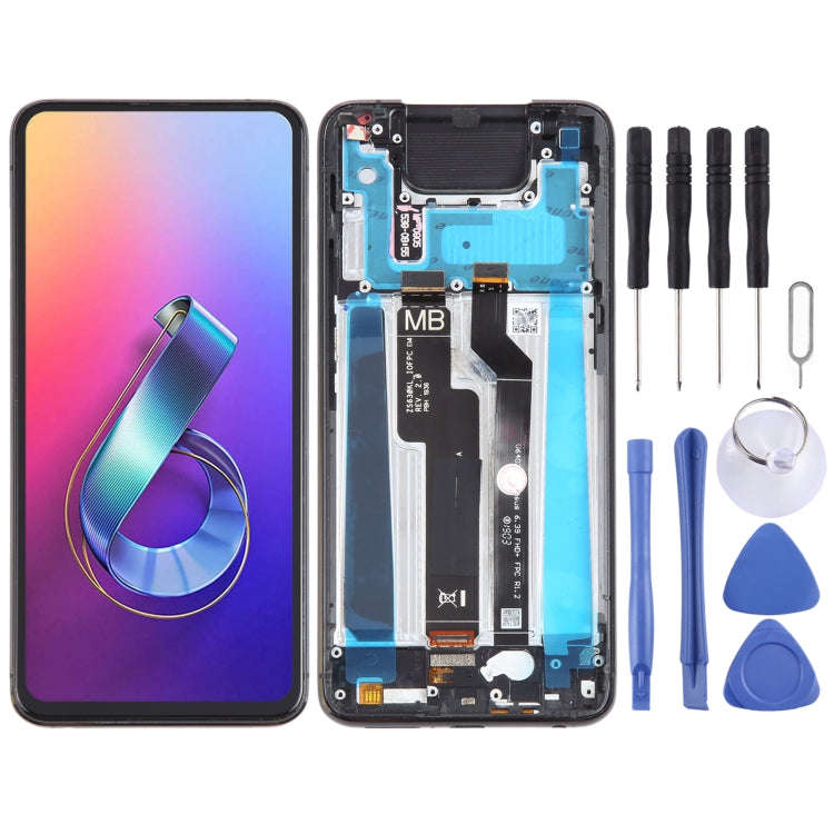 LCD Screen and Digitizer Full Assembly with Frame for Asus Zenfone 6 ZS630KL I01WD, For Zenfone 6...