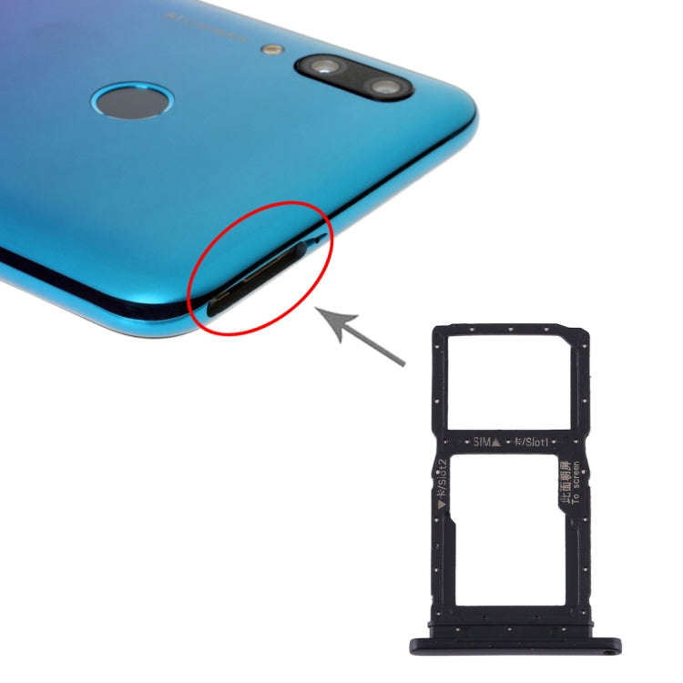 SIM Card Tray + SIM Card Tray / Micro SD Card Tray for Huawei P smart Pro 2019, For Huawei P smar...