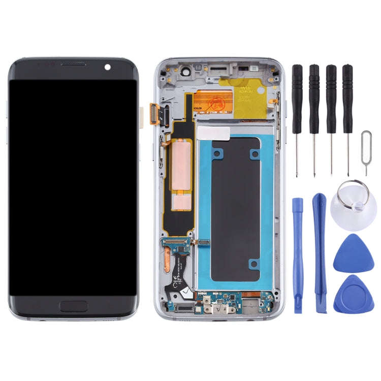 OLED Material LCD Screen and Digitizer Full Assembly With Frame for Samsung Galaxy S7 Edge / SM-G...