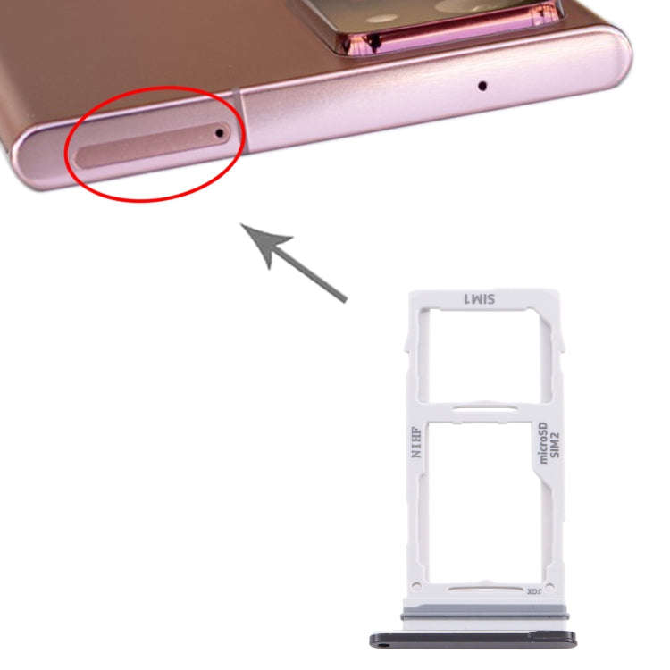 For Samsung Galaxy Note20 Ultra SIM Card Tray + SIM Card Tray / Micro SD Card Tray, For Samsung G...