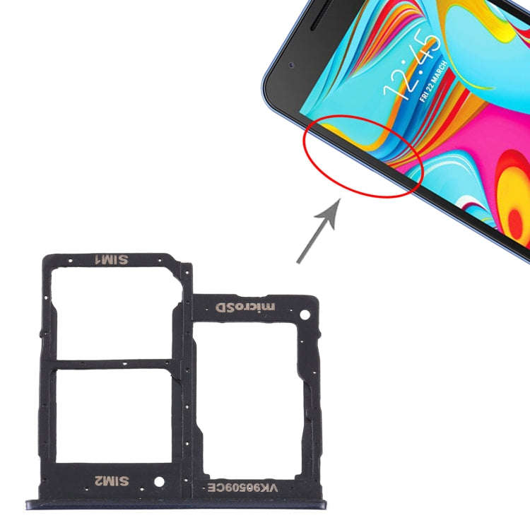For Samsung Galaxy A2 Core SM-A260 SIM Card Tray + SIM Card Tray + Micro SD Card Tray, For Samsun...